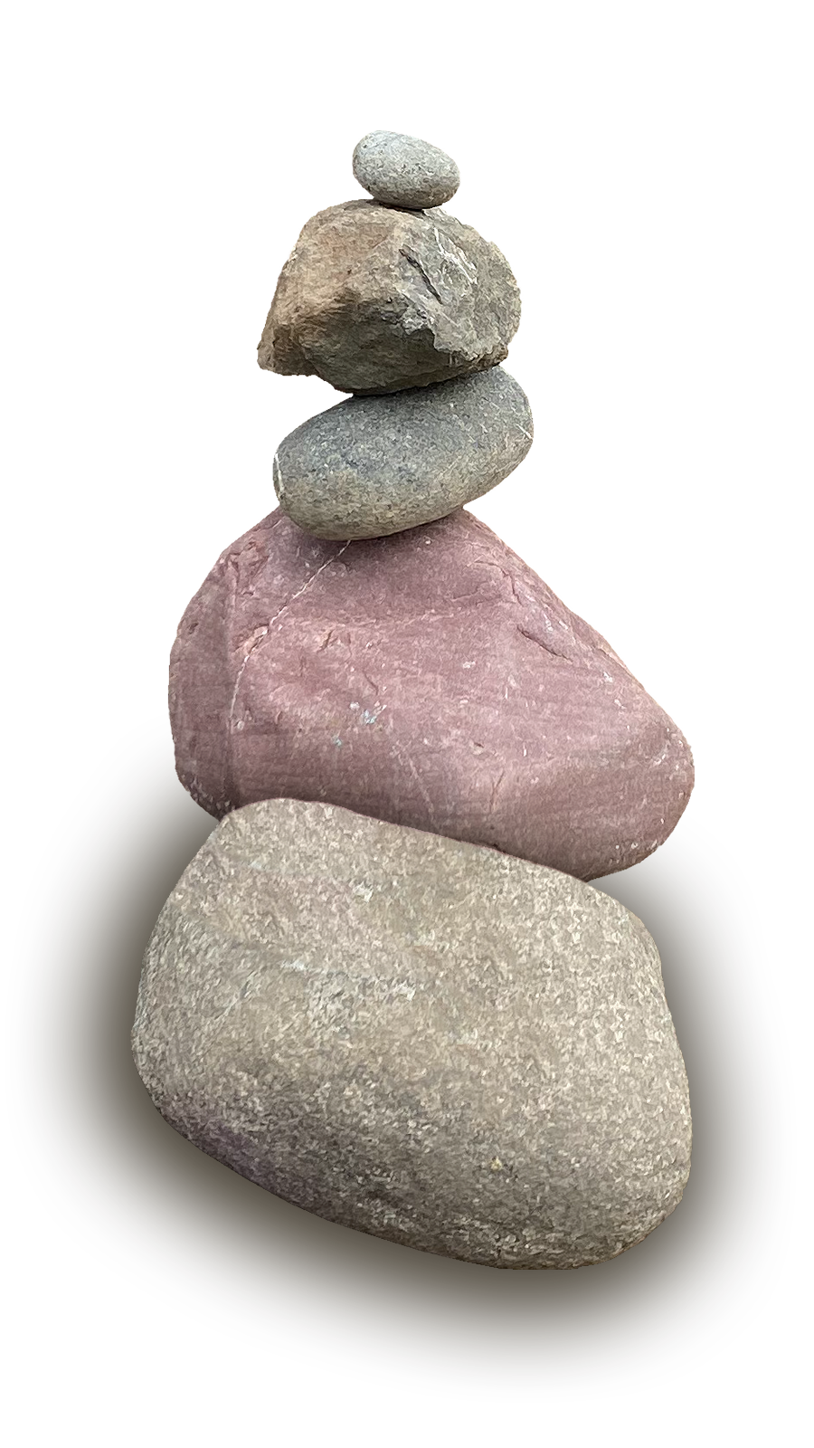 a stack of five rocks with the bottom rock highlighted