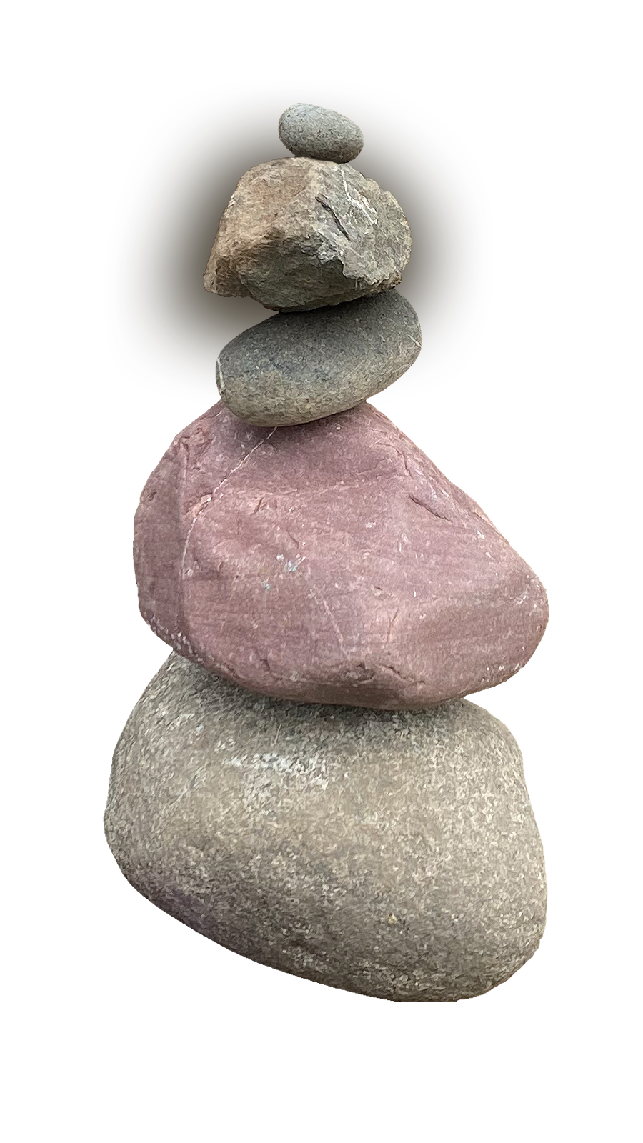 a stack of five rocks with the rock second from top highlighted